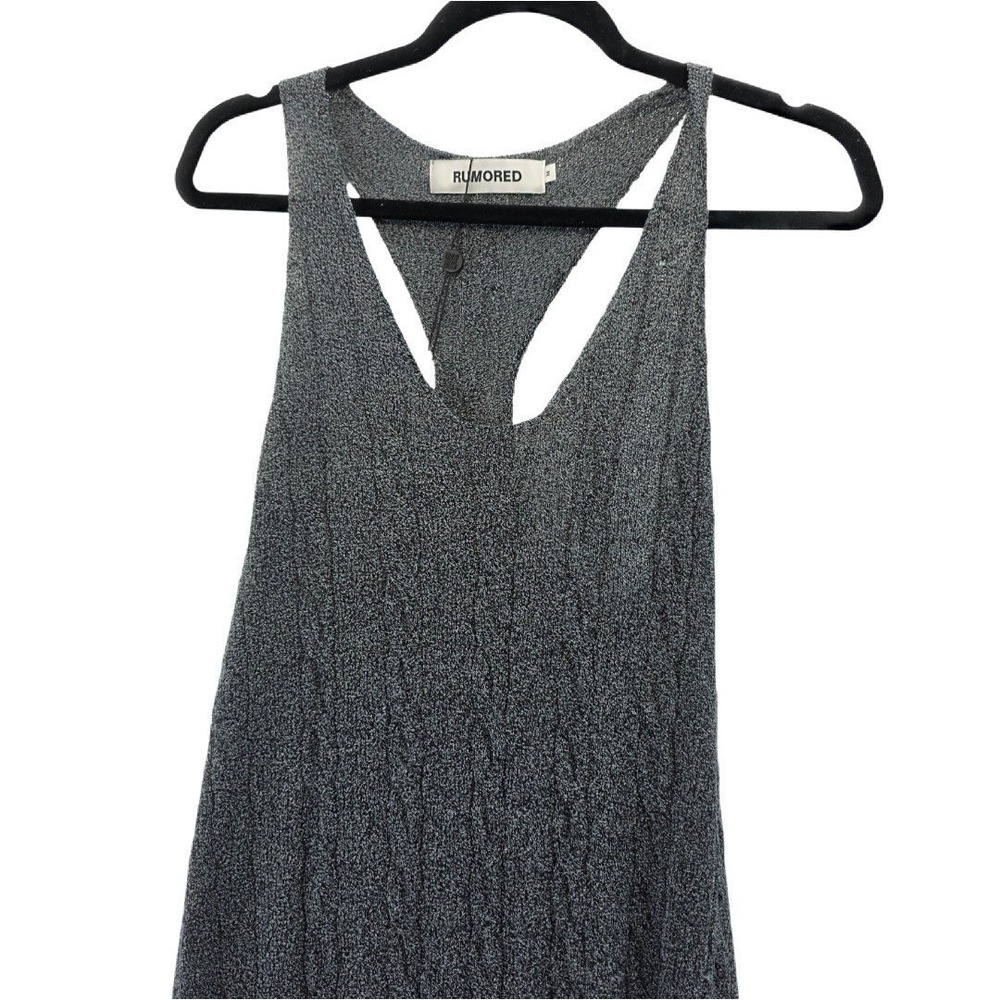RUMORED Lakeville Maxi Dress Womens M Smoke Heather Knit Halter Racerback Tank - Picture 7 of 12